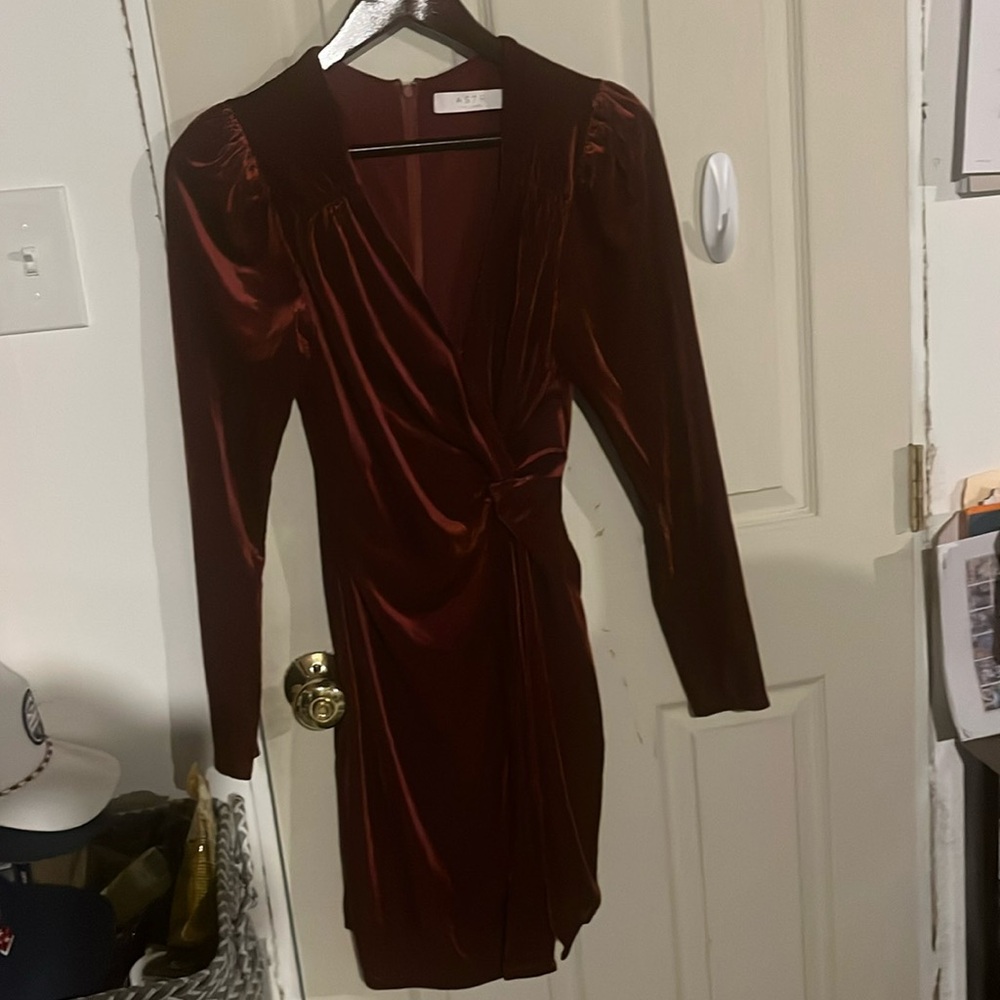 Never worn deep red velvet dress